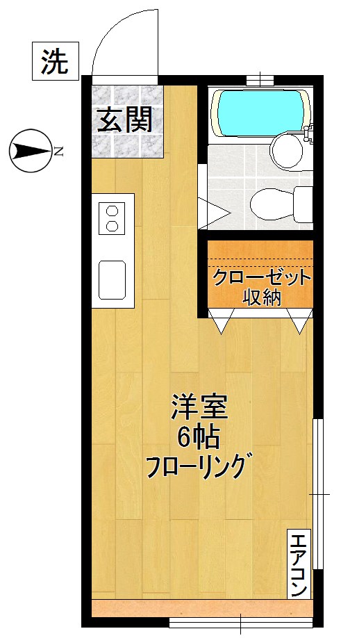 メゾンドール 2F　B-3号室 間取り