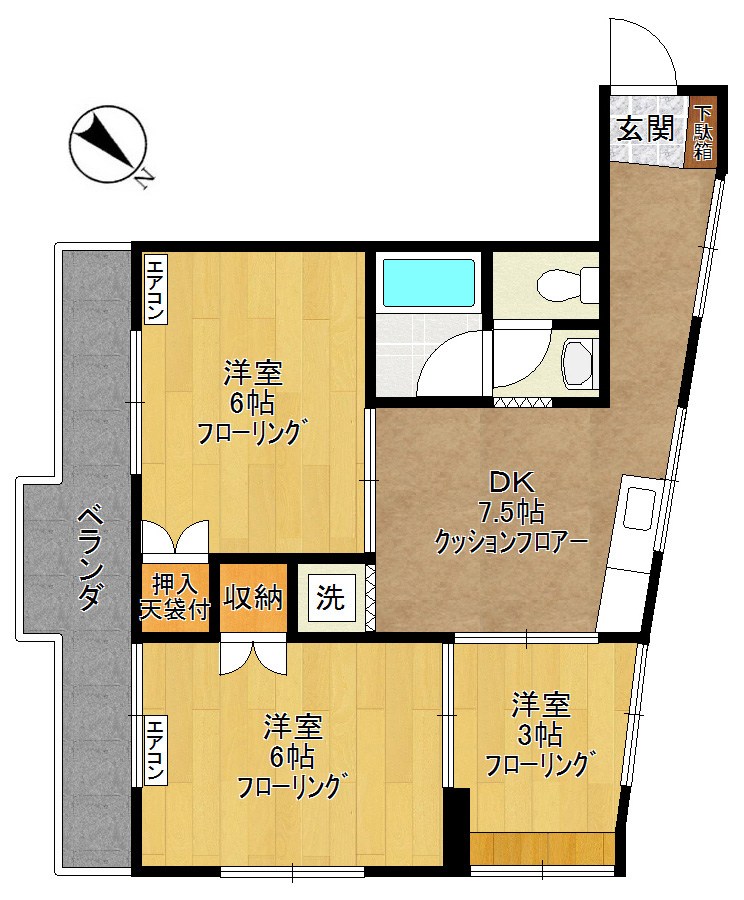 メゾン西山 203号室 間取り