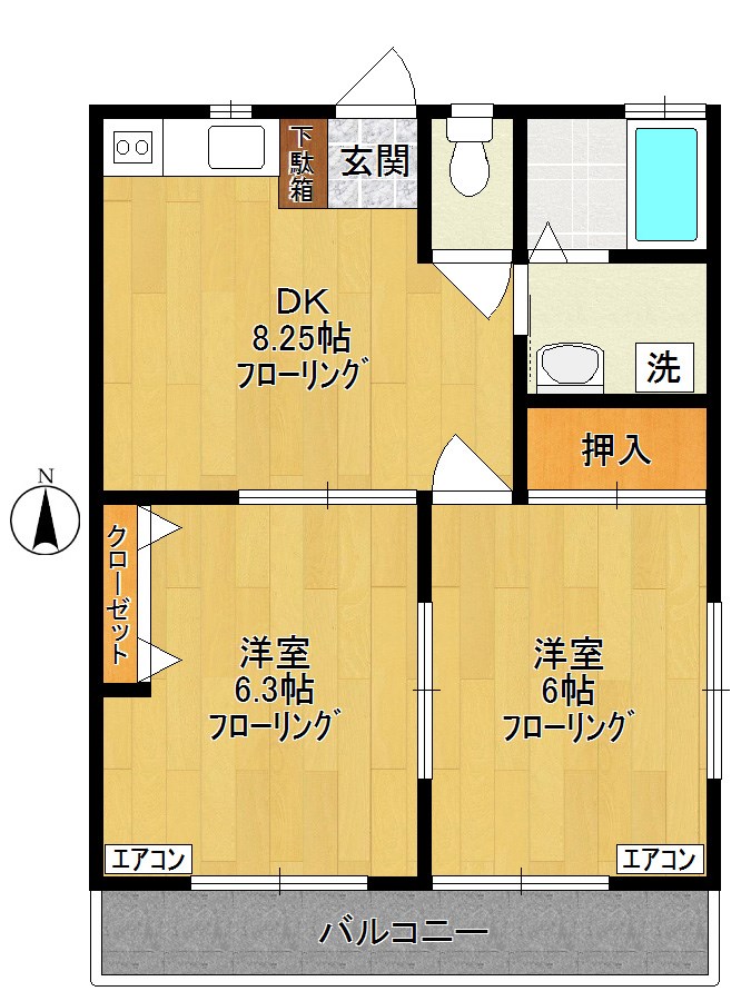 グランディア   105号室 間取り