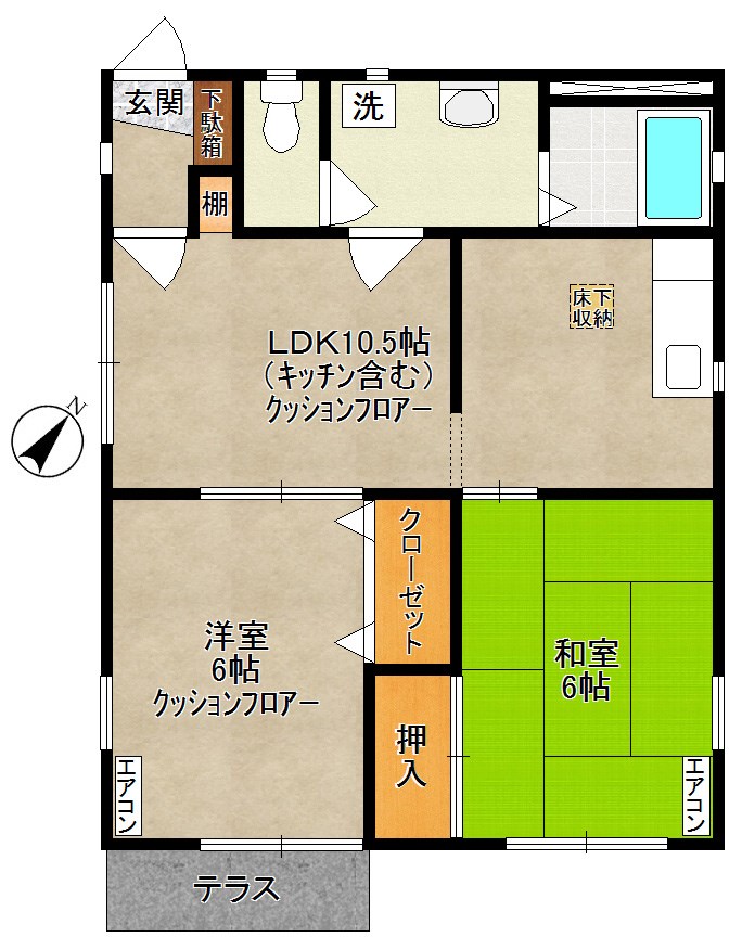 グリーンハイム 101号室 間取り