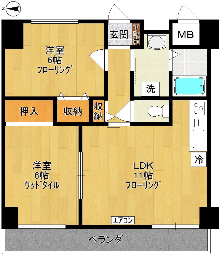 クリア・パーシモン  302号室 間取り