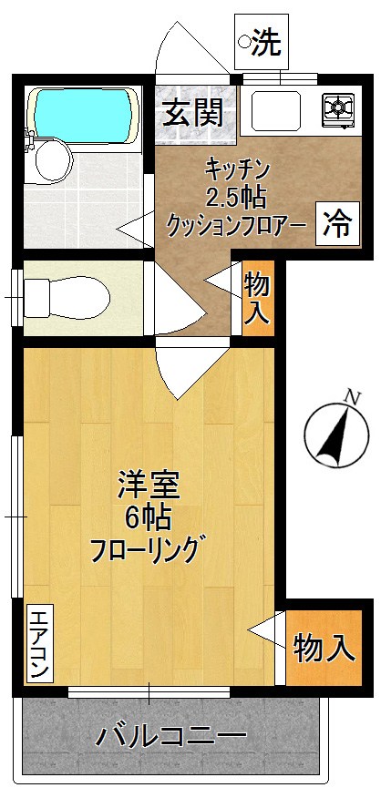 久川ハウス 201号室 間取り