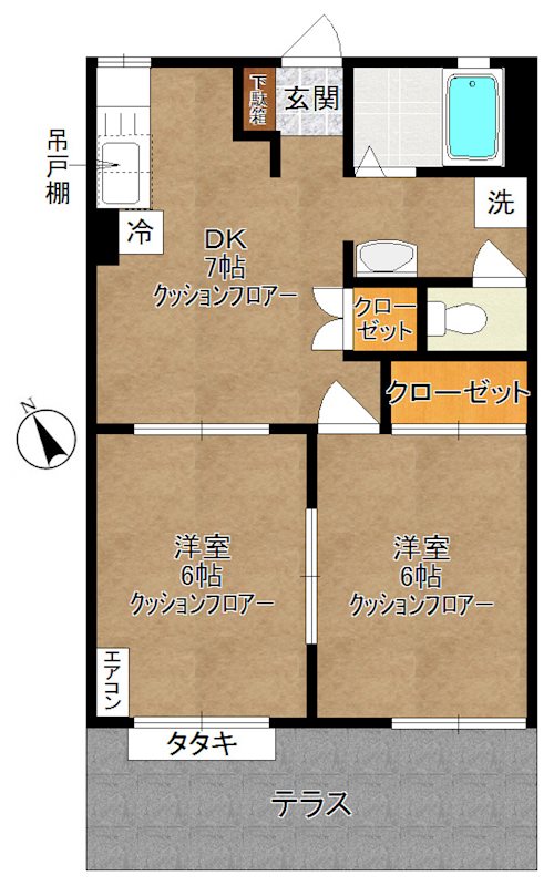セピアコートB  103号室 間取り