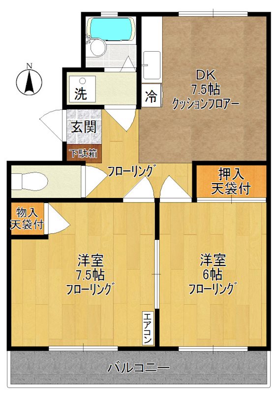 コットン水車堀マンション  間取り図