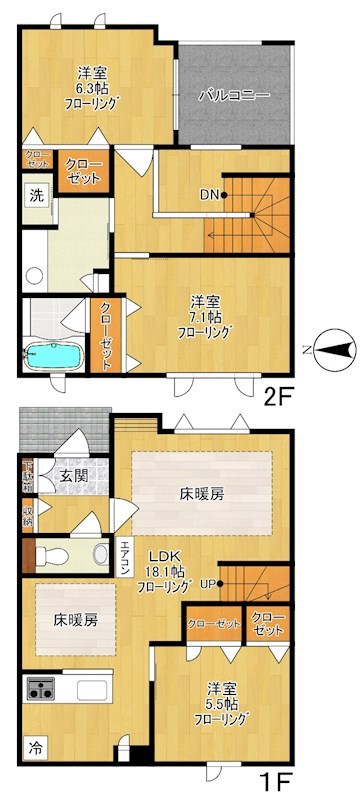 リンジュドゥプリム F3号室 間取り
