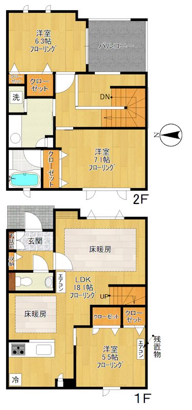 リンジュドゥプリム F3号室 間取り