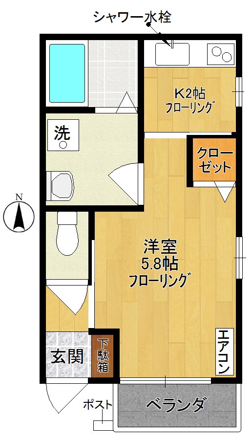 MTハイム 102号室 間取り