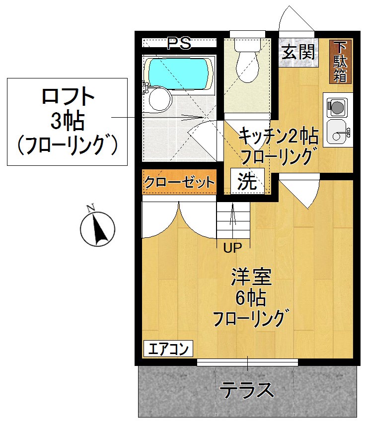 アイランドB 106号室 間取り