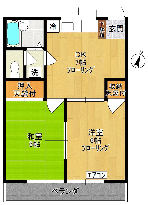 タマグリーンハイツ 202号室 間取り