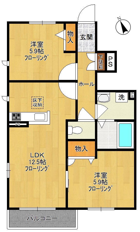 ペアガーデンⅤ 101号室 間取り