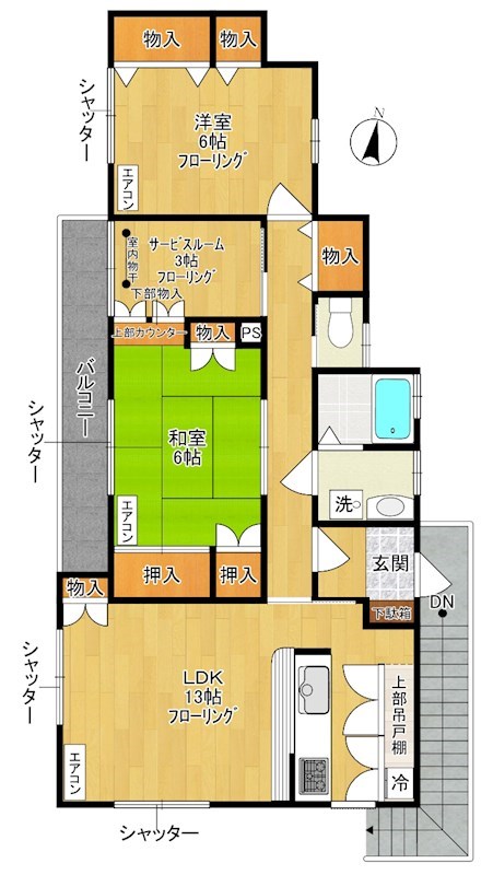 トマトハウスⅡ  2F号室 間取り