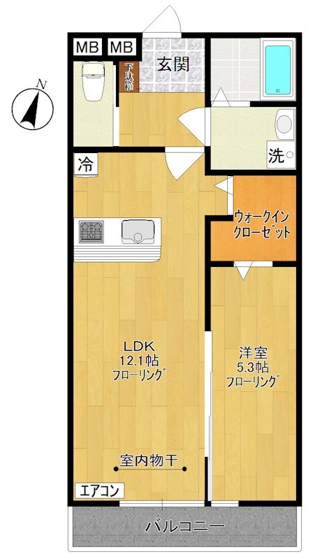 フェリーチェ  202号室 間取り