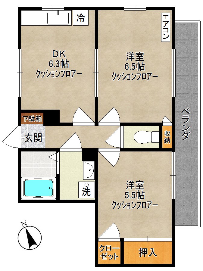 エステートピアにしよね 201号室 間取り