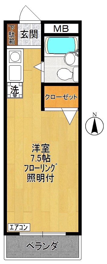 ポーラスター 102号室 間取り