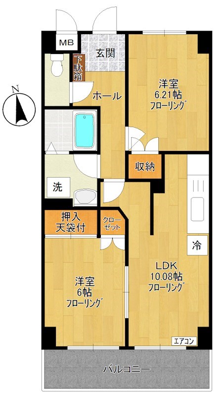 ラ・パーチェ 203号室 間取り