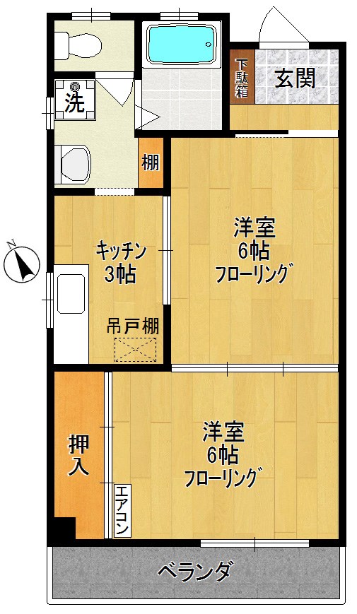 下島ハイツ 301号室 間取り