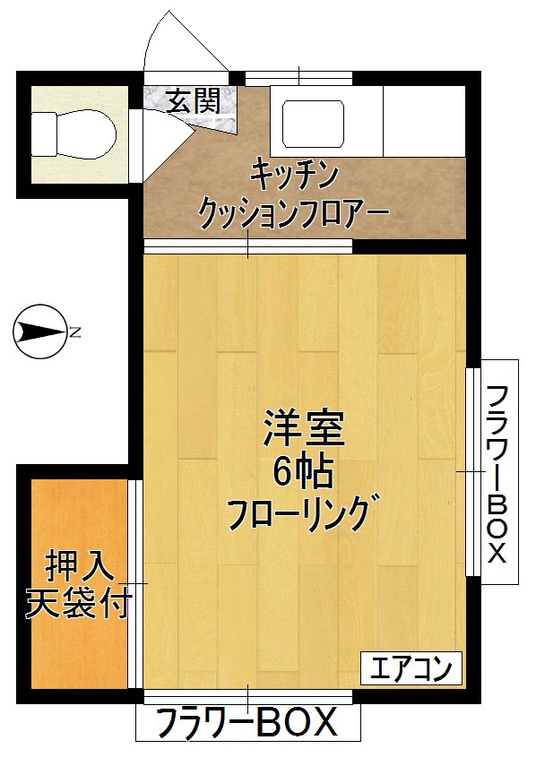 野村荘  201号室 間取り