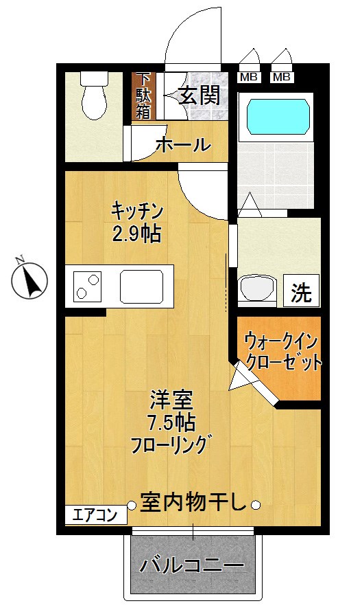 ルシェル 102号室 間取り