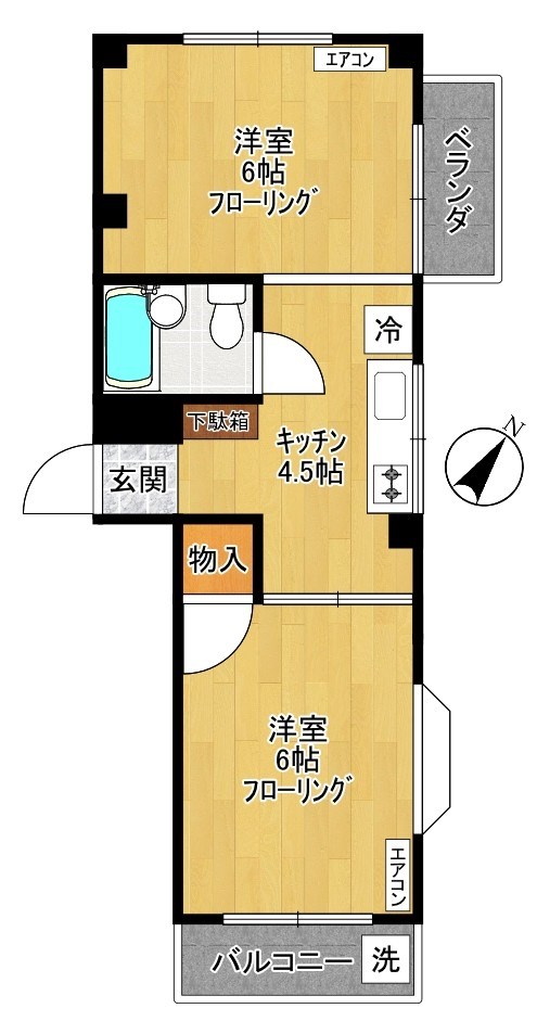 グリーンハイツ黒川  203号室 間取り