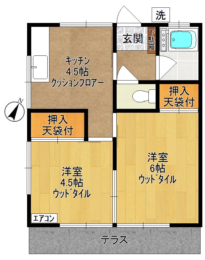鎌田荘 102号室 間取り