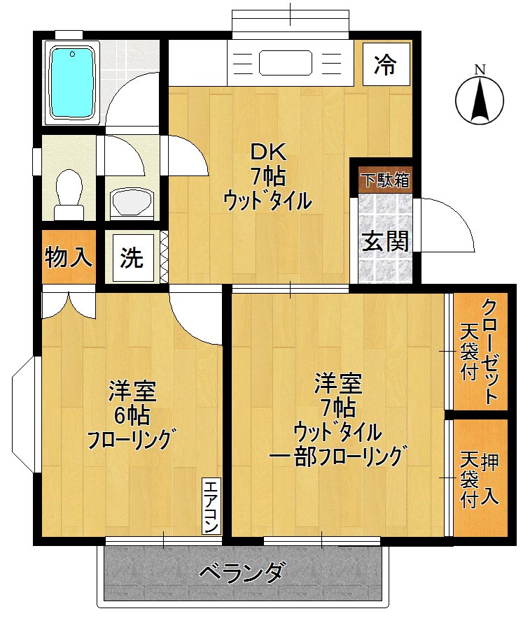 メゾンプラティークD棟 201号室 間取り