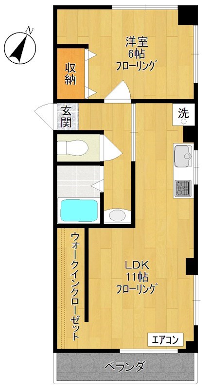 カーサ八木  206号室 間取り