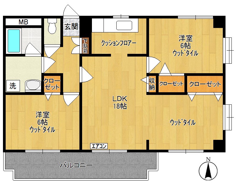 ドルチェ中野島 201号室 間取り