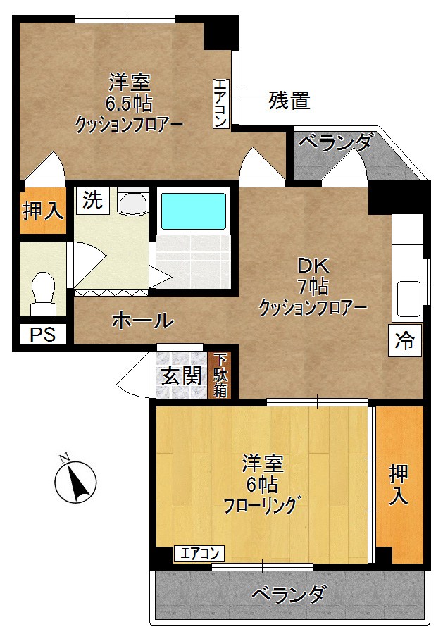 西山ビル 3F号室 間取り