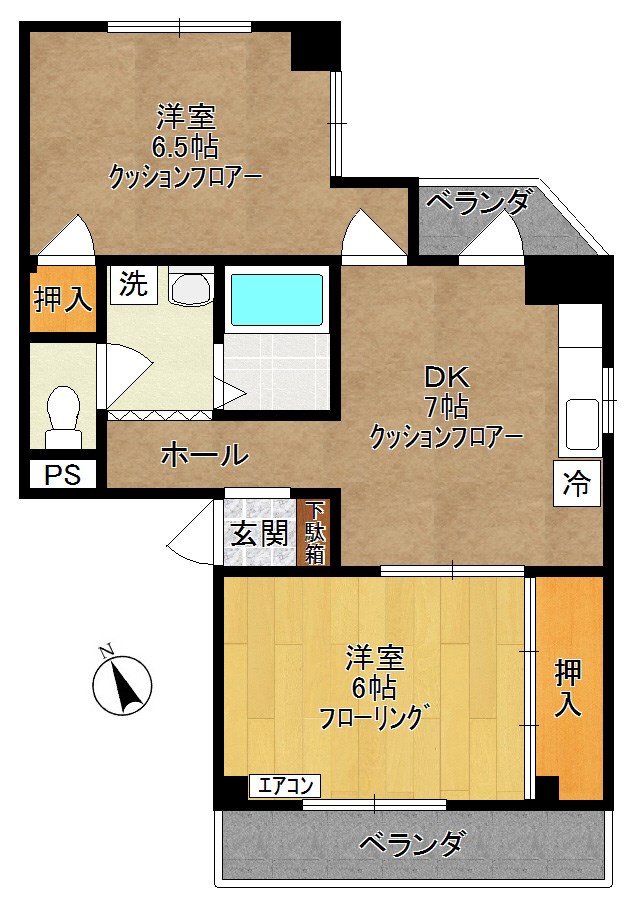 西山ビル 3F号室 間取り