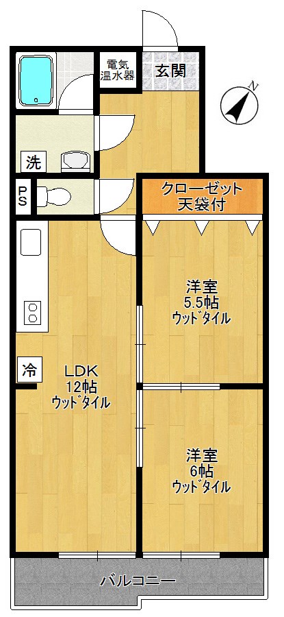 モンテフレンテ 202号室 間取り