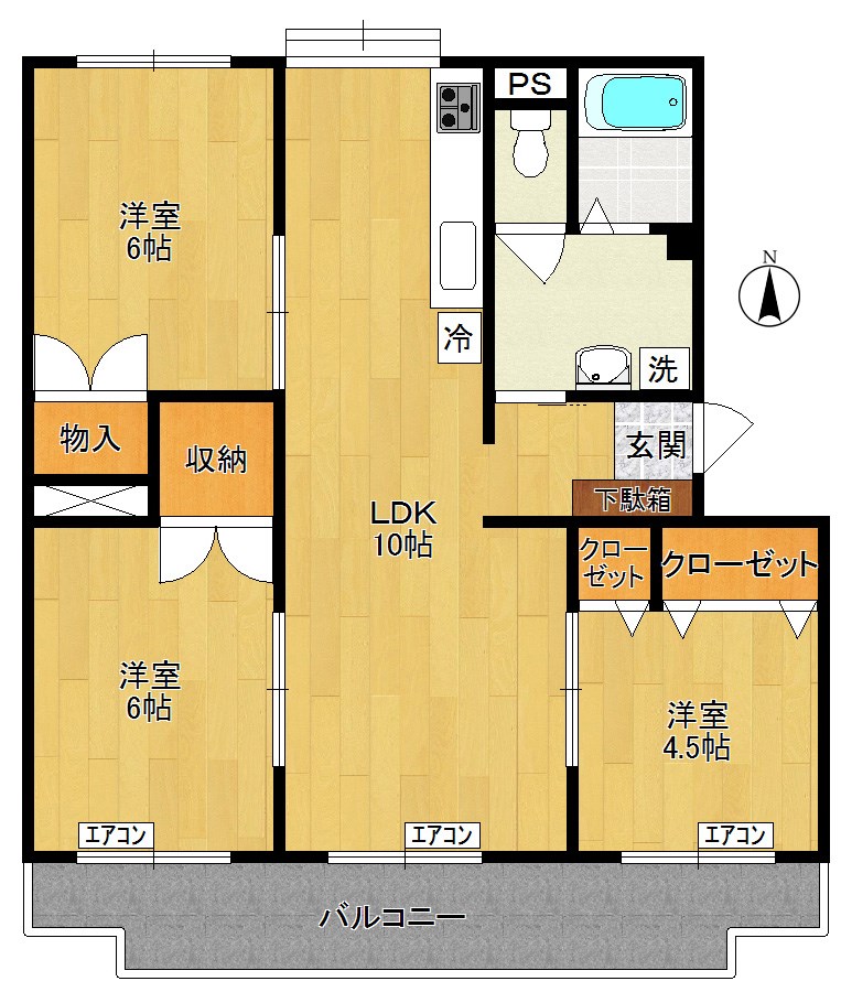 菅住宅2号棟 308号室 間取り