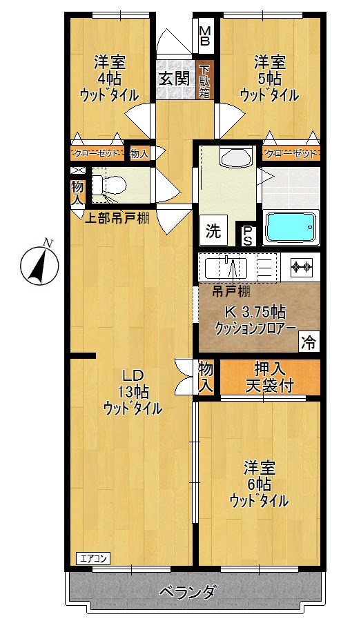 イルテット栗谷  103号室 間取り