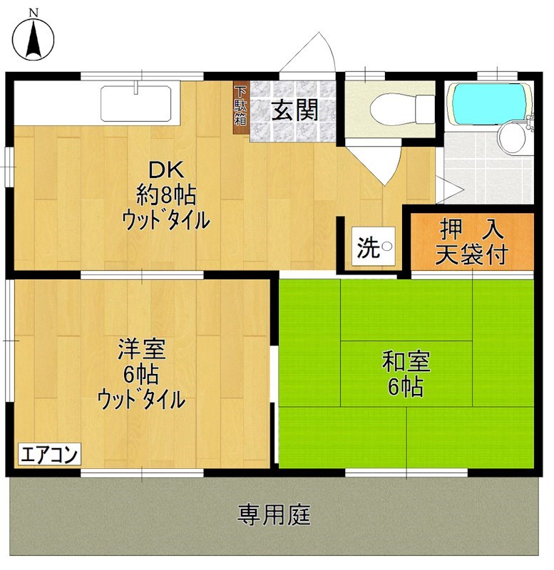 飯塚コーポ 102号室 間取り