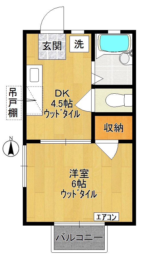カームⅡ 107号室 間取り