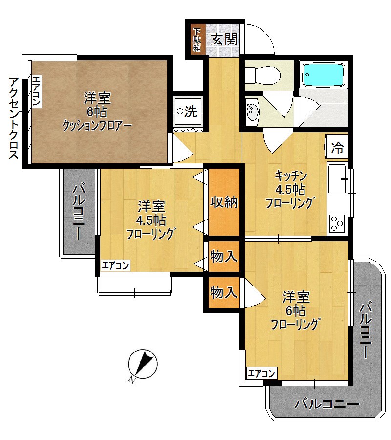 レフォール多摩 105号室 間取り