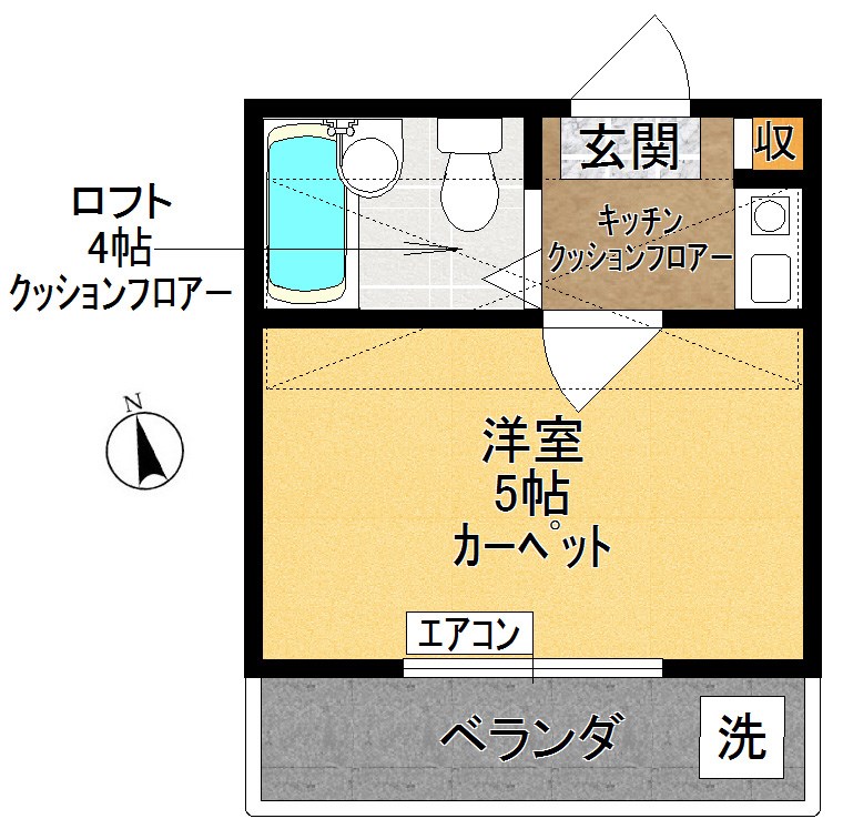 HOT２ 202号室 間取り