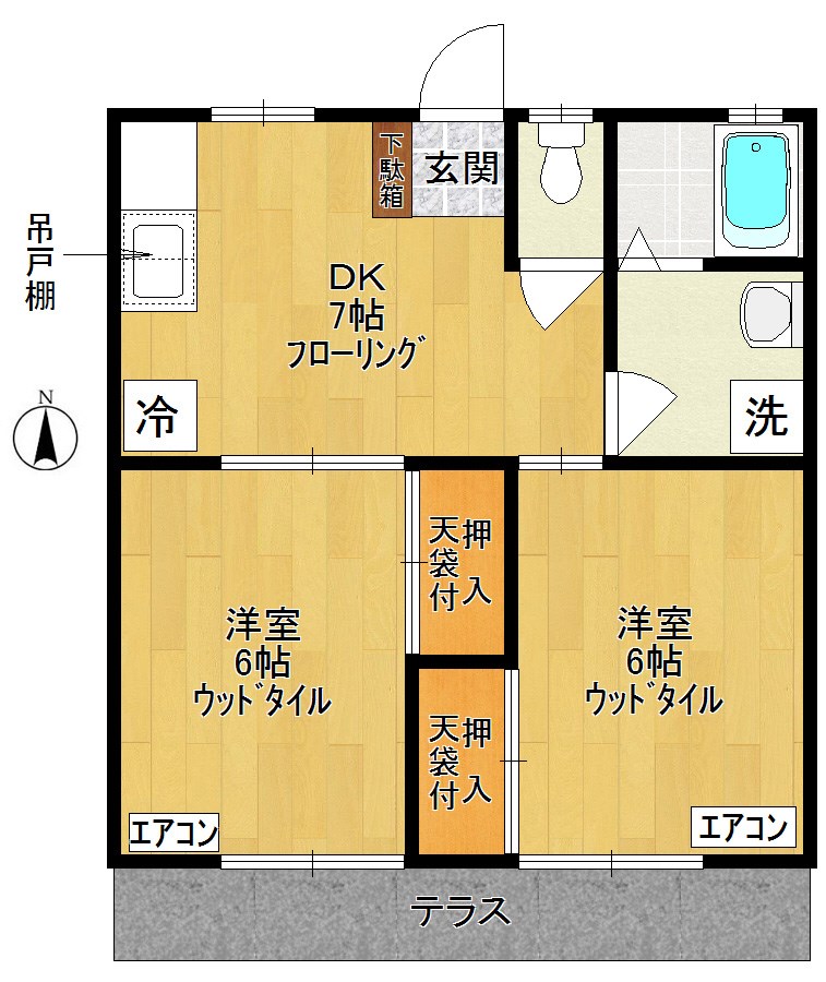 リバーサイドアイン 101号室 間取り