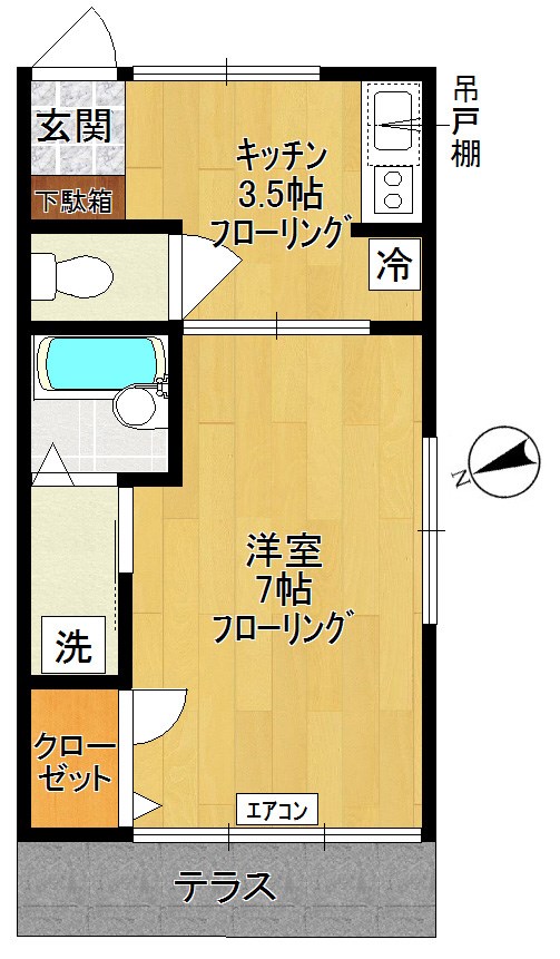 ヴィレッチ井田 101号室 間取り