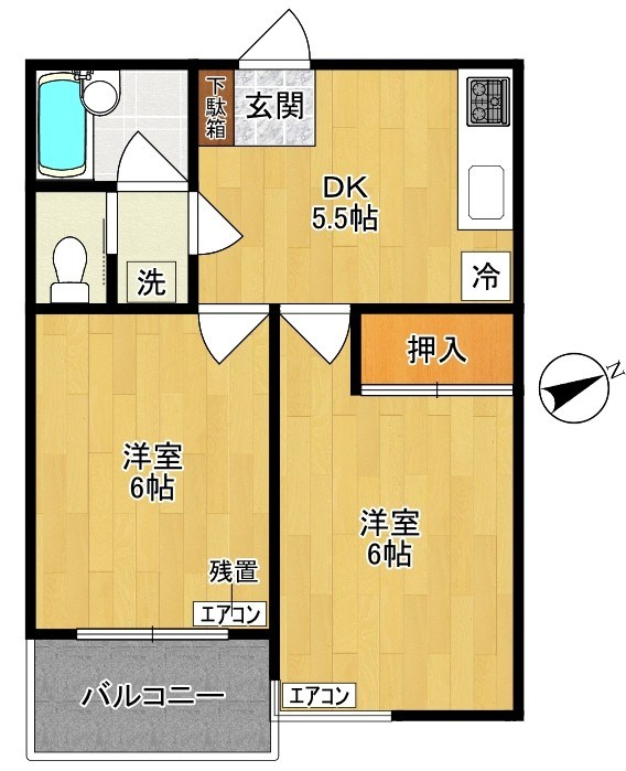 リバーサイドパレス 105号室 間取り