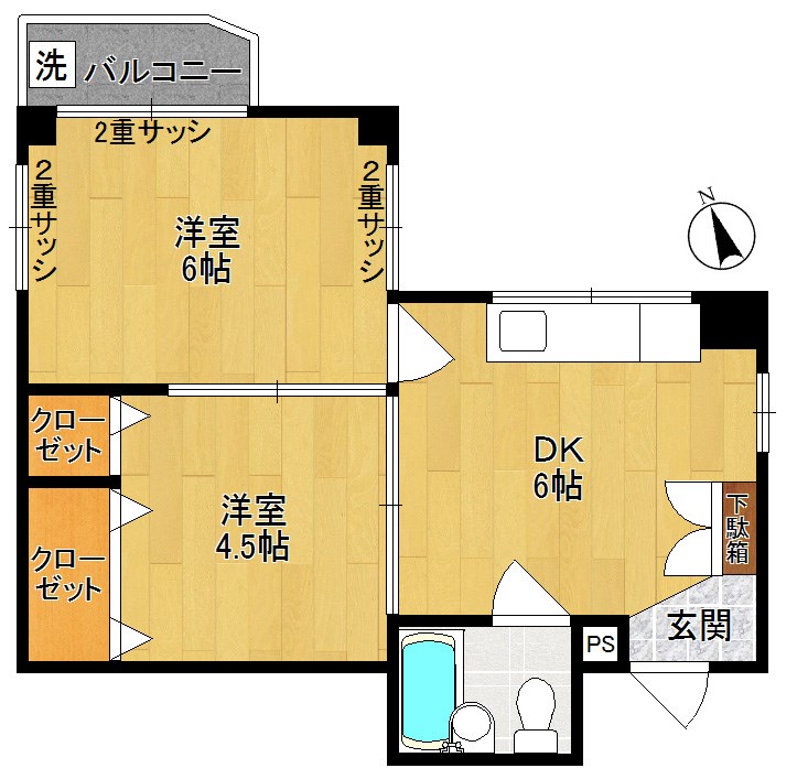 グリーンライフ登戸 303号室 間取り