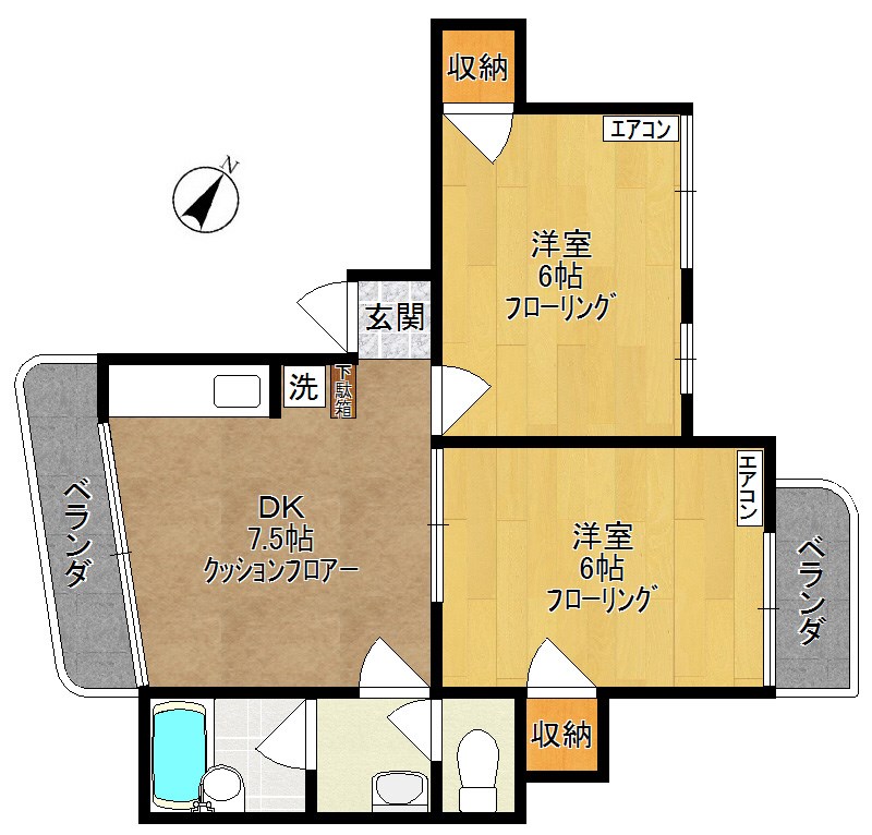 レフォール多摩 203号室 間取り