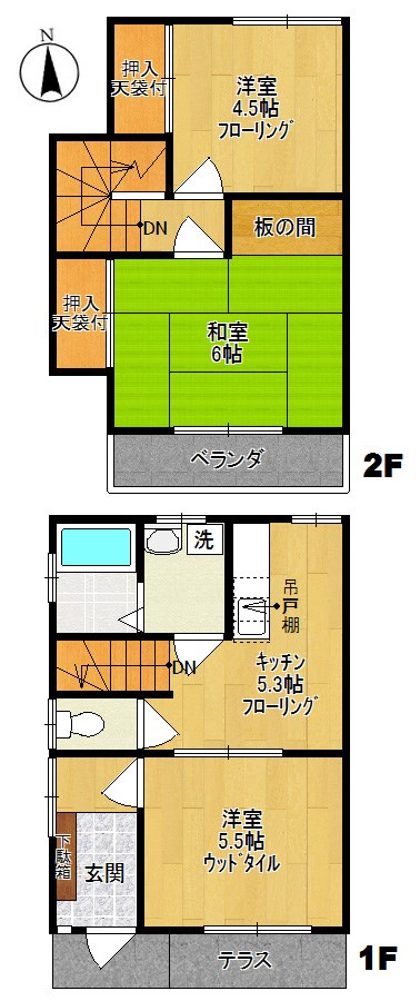 有賀ハウス　東・西 102号室 間取り