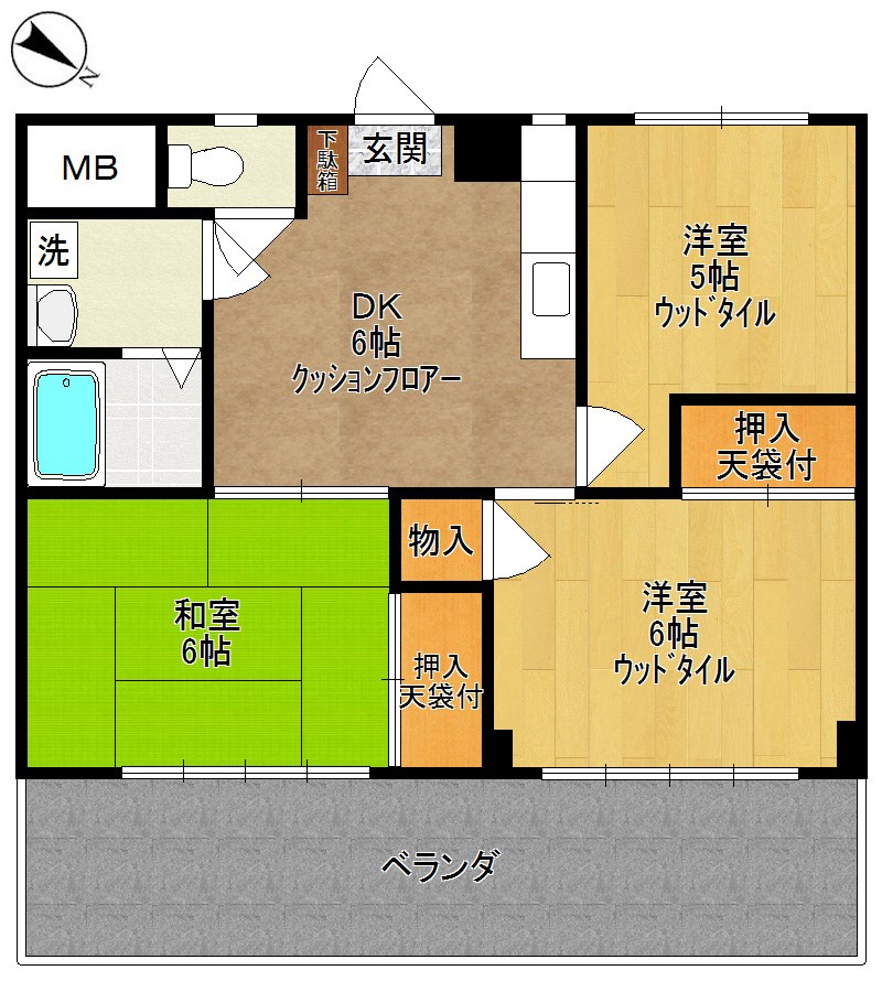 ハイムハセガワ  202号室 間取り