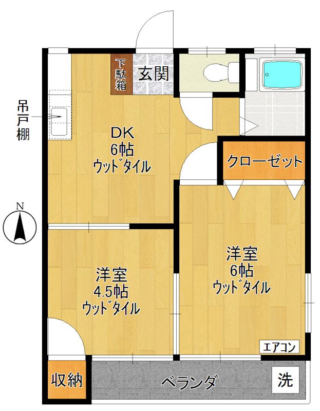 リバーサイドコーポ  201号室 間取り