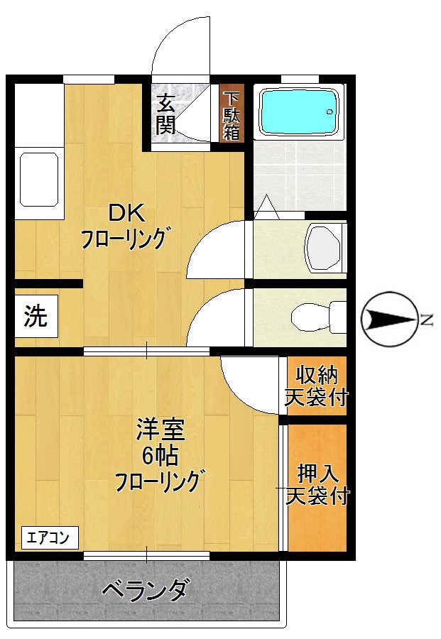 台和プランタン  1E号室 間取り