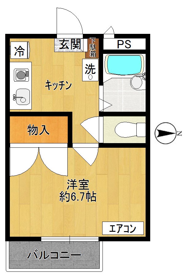 サウスコート多摩川 206号室 間取り