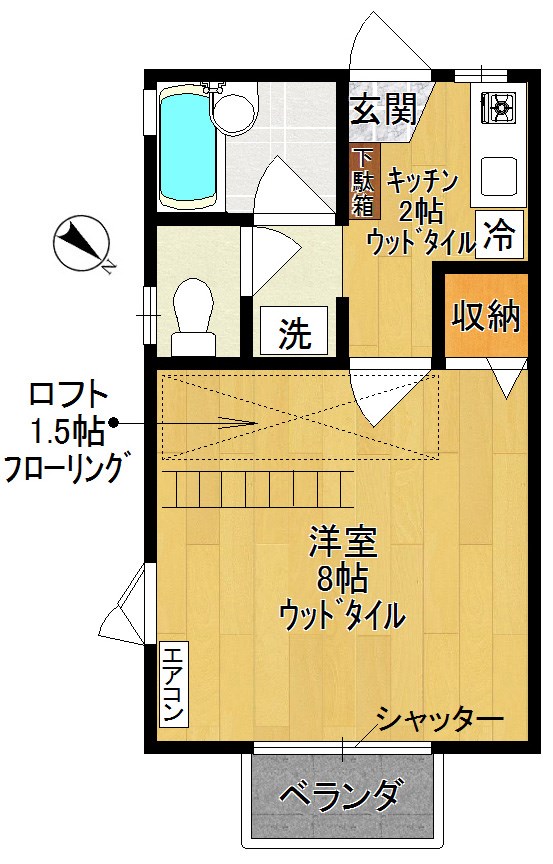 クレッセント21 201号室 間取り