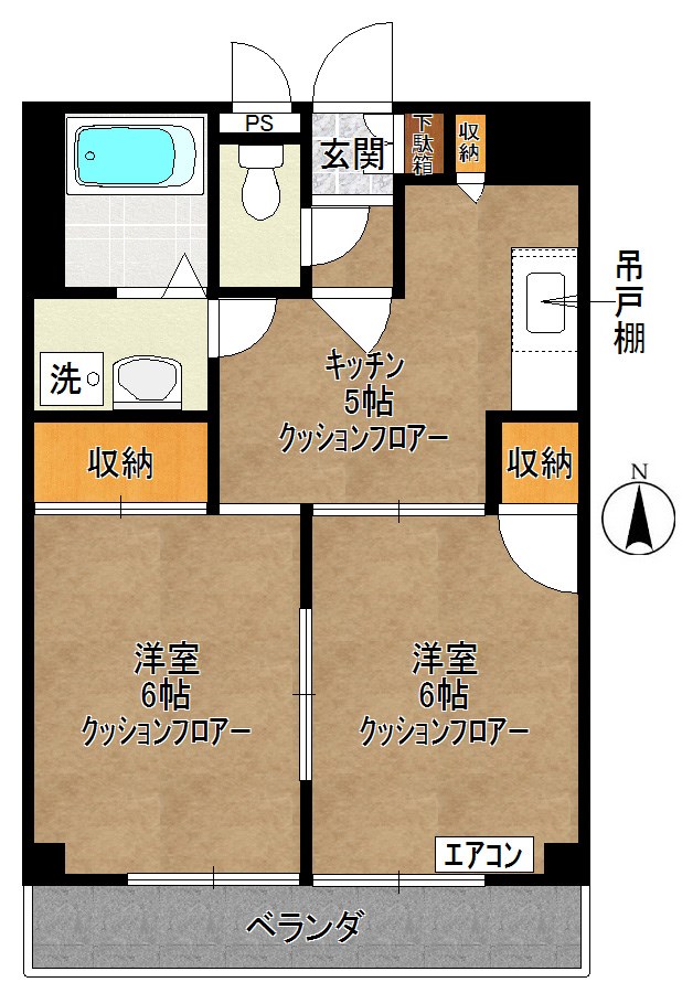 稲田堤グランドハイツ 305号室 間取り