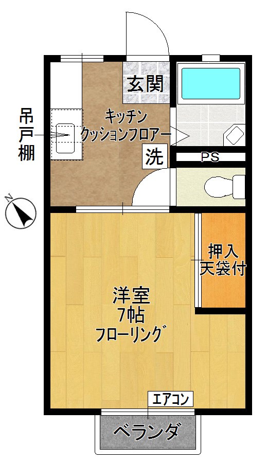 リバーサイドハイツNO.1 205号室 間取り