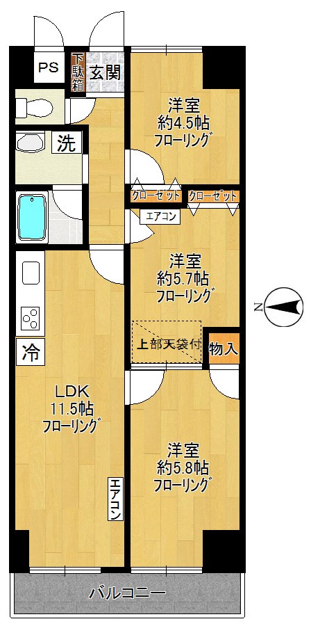 メゾンドシャングリラA棟 202号室 間取り
